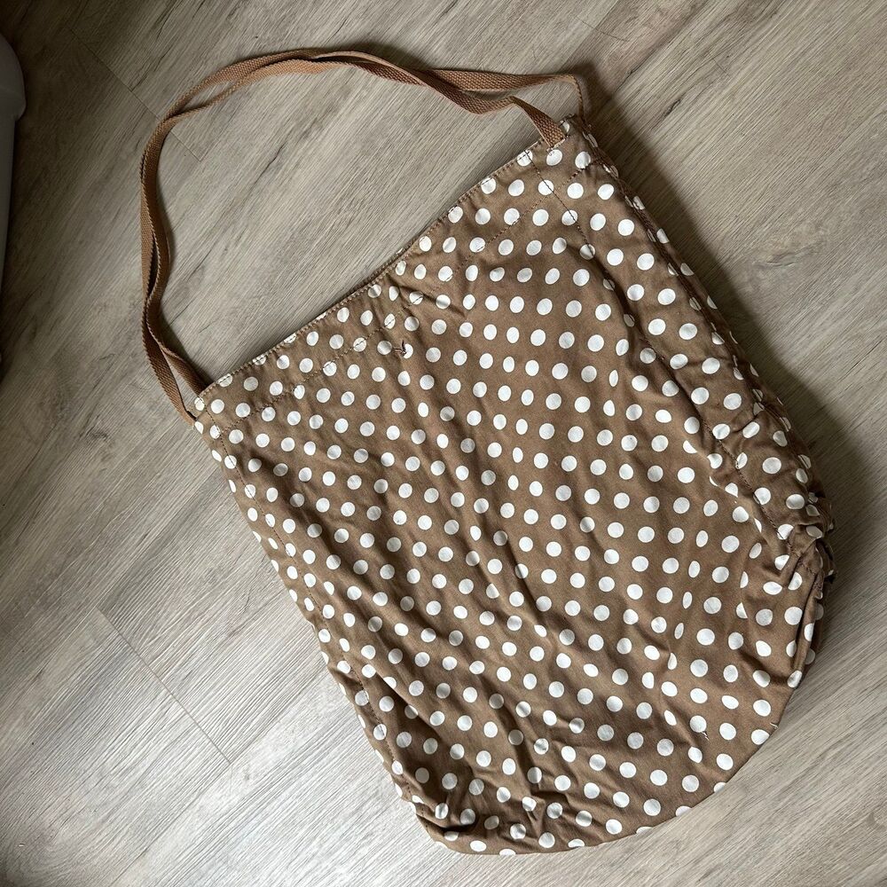 Vintage Y2K American Eagle AEO Bronze Polka Dot Cotton Canvas Crossbody Tote Bag